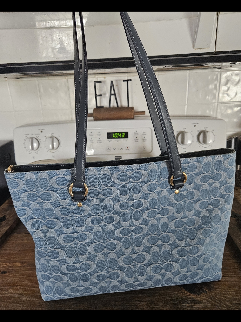 Coach Denim Signature Tote Bag in Blue - Picture 3 of 7